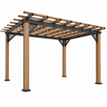 Pergola 300 x 300 x 230 cm Holz Metall Braun Schwarz für Garten