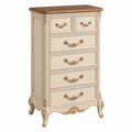Kommode 80 x 45 x 125 cm Cremebraun Holz klassischer Stil mit 6 Schubladen